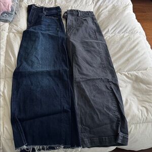 Dark Blue and Gray Denim Jeans